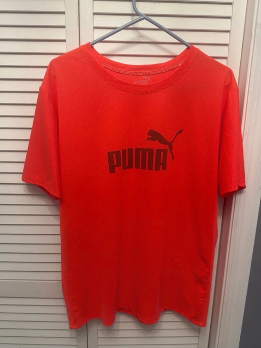 PUMA Men's Essentials Big Logo Graphic Tee Shirt Red Black Size L